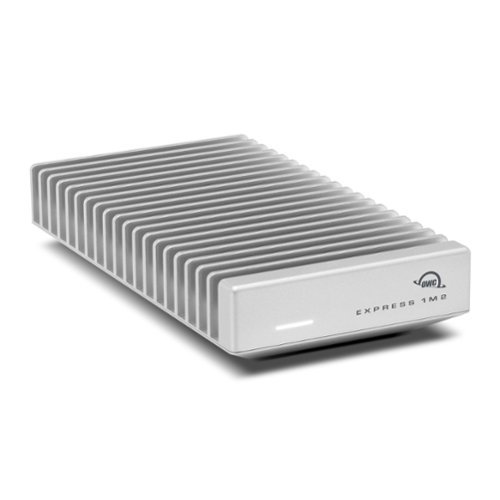 OWC - 2TB Express 1M2 80Gb/s Portable External NVMe SSD USB4 USB-C with Aluminum Heat Sink Enclosure - Silver-Front_Standard 