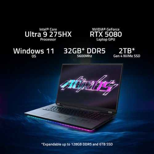 GIGABYTE AORUS MASTER 18 BYH 18 mini-LED 2K 240Hz Intel Core Ultra 9 HX 32GB RAM NVIDIA GeForce RTX 5080 2TB SSD Gaming Laptop - Dark Tide SHOP ONLINE