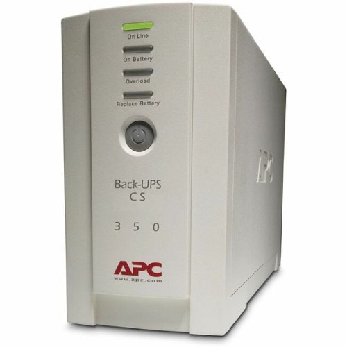 APC - Back-UPS CS 350VA, 120V, 6 NEMA outlets (4 surge) - Tower - 8 Hour Recharge - 6.60 Minute Stand-by - 120 V Input - Beige-Front_Standard 