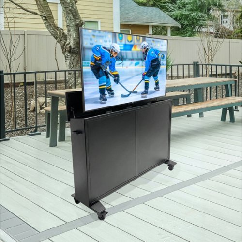 Apollo Enclosures - Outdoor TV Lift Cabinet for up to 55" TVs - Black-Front_Standard 
