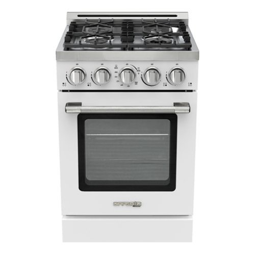 Unique Appliances - Off-Grid 24 in. Wide 4 Burner 3.75 Cu. Ft. Freestanding LP Gas Range with Waist-High Broiler and Manual Clean in White - White
