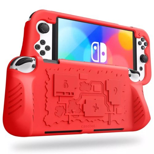 Kitcheniva - Durable Silicone Case For Nintendo Switch OLED Model 2021 Shockproof Shell - Red-Front_Standard 