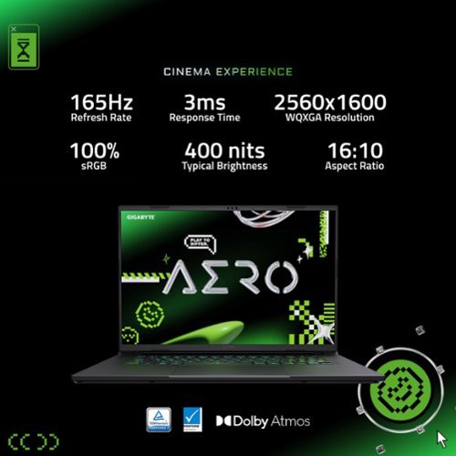 GIGABYTE AERO X16 - Copilot+ PC - 16 2560×1600 WQXGA AMD Ryzen Al 7 350 - 1TB SSD - 32GB DDR5 RAM GeForce RTX 5070 - Space Gray GLOBAL SHIPPING