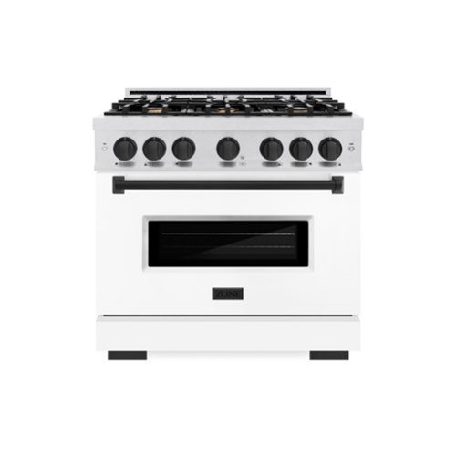 ZLINE - Autograph 36 in. Classic Dual Fuel Range with White and Black Accents (CDRSZ-WM-36-MB) - White-Front_Standard 