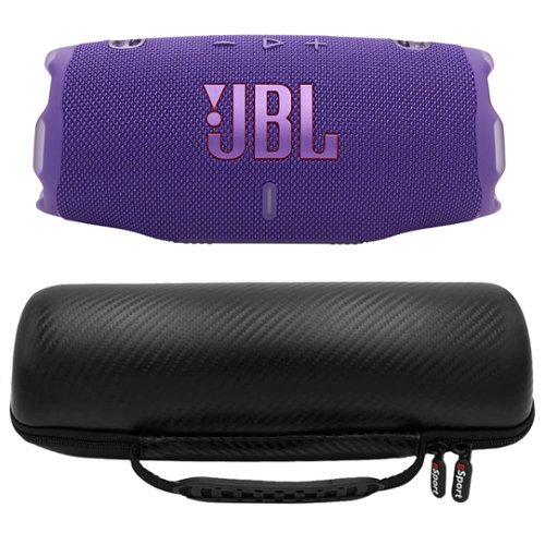 JBL - CHARGE 6 Waterproof Portable Speaker Bundle with gSport Carbon Fiber Case - Purple-Front_Standard 