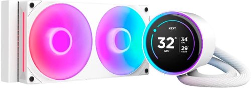 NZXT - Kraken Elite RGB 240mm  2024 Radiator (1x Single-Frame RGB Core Fan) Liquid Cooler with 2.72" 60FPS Display - White