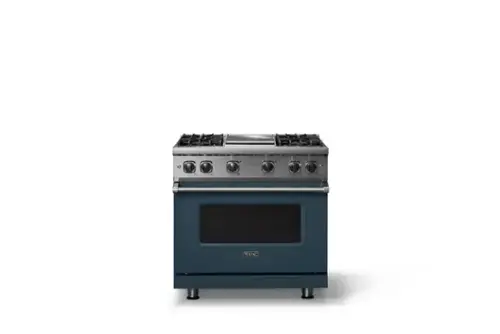 Front. Viking - 5.1 Cu. Ft. 36"W Freestanding LP Gas Sealed 4 Burner Range with Griddle - Squall.