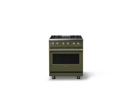 Viking - 30 in. Wide 4 Burner Pro5S 4.7 Cu. Ft. Freestanding Sealed DF Convection Range - Martini w. Brushed Brass Trim - Martini