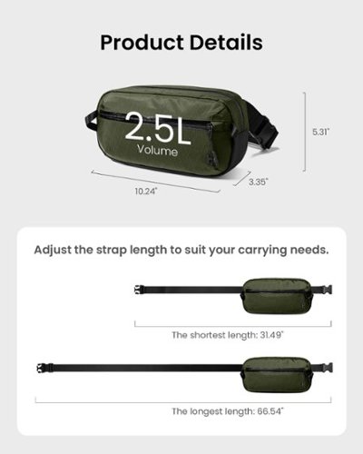 tomtoc Aviator-T35 2.5L X-Pac Sling Bag with RFID Blocking, Minimalist Crossbody Bag Chest Shoulder Pack for Travel, Everyday - Green HOW TO BUY