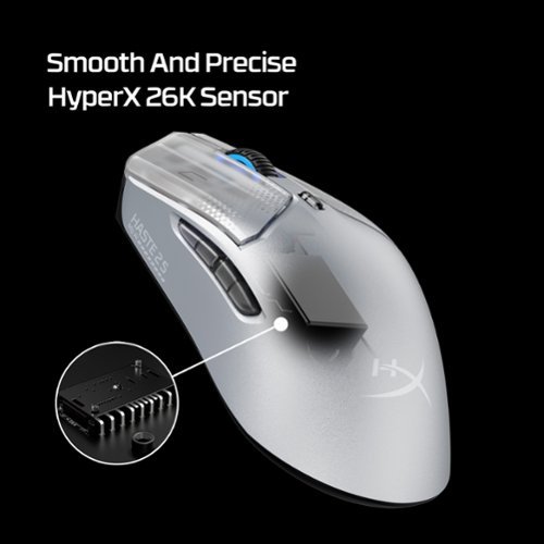 HyperX Pulsefire Haste 2 S Lightweight Wireless Optical Gaming Mouse with RGB Lighting - Wireless - Silver GLOBAL SHIPPING