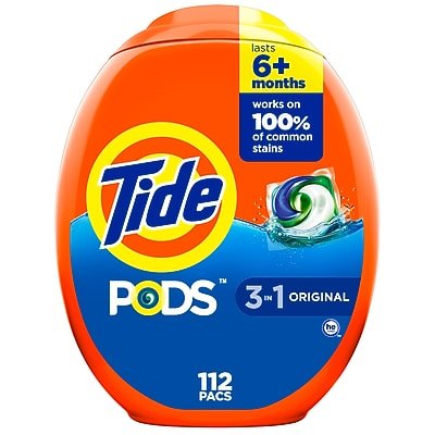 Tide - PODS 3-in-1 HE Laundry Detergent Capsules, Original Scent, 85 fl. oz., 112 Capsules/Pack (03243)