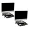 Mind Reader - Monitor Stand, 3 Storage Drawers, Desktop Organizer, Riser, Office, 13.5"L x 13"W x 4"H, Set of 2 - Black-Front_Standard