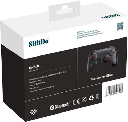 8BitDo Ultimate 2C Bluetooth Wireless Gaming Controller for Nintendo Switch, Nintendo Switch 2 - Transparent Black BUY IN DUBAI