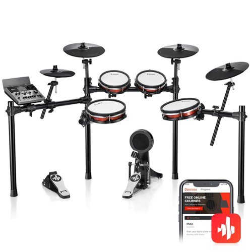 Donner music - Donner DED-300X Electronic Drum Set - Black-Front_Standard 