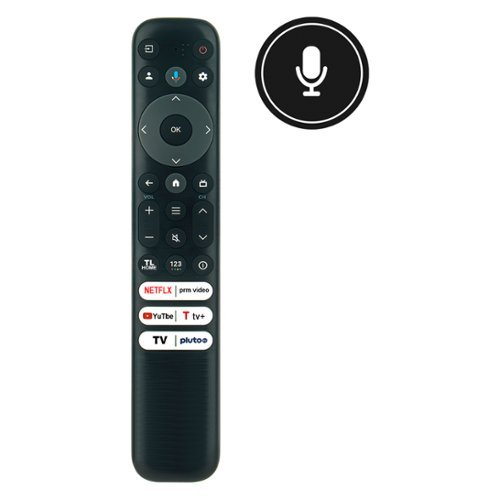 VINABTY - RC813 FMB2 Voice Replaced Remote Fits for TCL FHD HDR LED QLED 4K UHD TVs S3/S4/S5/Q5/Q6/Q7/QM7/QM8 Series - Black-Front_Standard 