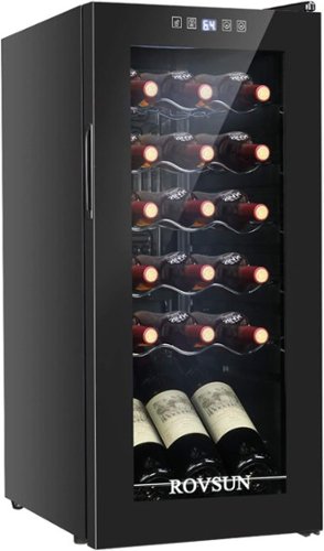 Winado - 18 Bottle Wine Fridge, Freestanding Compressor Wine Cooler Refrigerator, Beverage Wine Chiller with Digital Temperature - Black-Front_Standard 