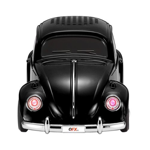 QFX Retro Car Portable Bluetooth Speaker with Bass Radiator and LED Lights - Black WORLDWIDE DELIVERY