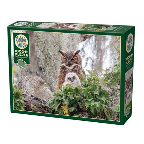Outset Media - Outset Media: Cobble Hill 1000 Piece Puzzle: Great Horned Owl - Reference Poster Included