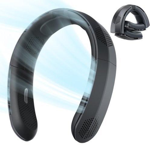 TORRAS - COOLiTE Portable Foldable Neck Fan - Space Black-Front_Standard 