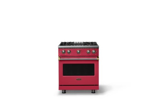 Viking - 30 in. Wide Pro 5 Series 4.0 Cu. Ft. Freestanding Sealed 4 Burner Gas Convection Range - Valentine/Brushed Brass - Valentine