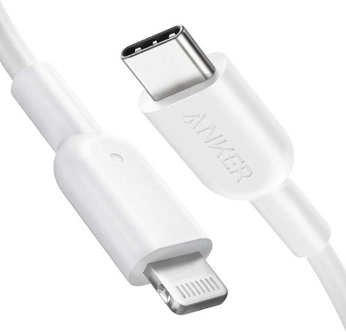 Anker - USB C to Lightning Cable, 321 USB-C to Lightning Cable (3ft - White-Front_Standard 
