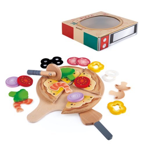 Hape Kitchen Perfect Pizza Food Playset 2-In-1 Pizza Oven & Delivery Box