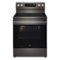 LG - 6.3 Cu. Ft. Freestanding Electric True Convection Smart Range with Air Fry and Premium Handle - Black Stainless Steel-Front_Standard