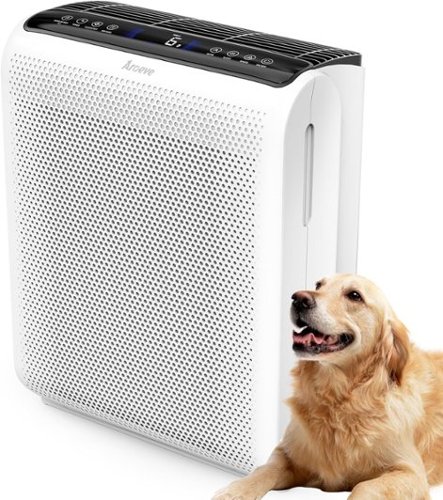 Aroeve - Bedroom Air Purifier, 1504 sq ft, 5-Stage HEPA (Allergies, Pet, Odor), AQI Monitor, Sleep Mode, Timer - White-Front_Standard 