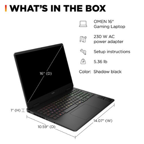 HP OMEN 16 2K 144Hz Gaming Laptop - Intel Core Ultra 7 255H with AI Boost - 16GB Memory - NVIDIA GeForce RTX 5060 - 1TB SSD - Shadow Black BUY IN UAE