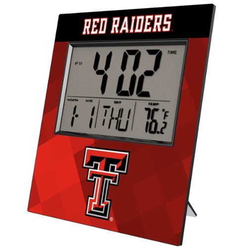 Keyscaper - Texas Tech Red Raiders Color Block Digital Desk Clock - Multicolor-Front_Standard 