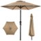 Best Choice Products - 10ft Outdoor Steel Market Patio Umbrella w/ Crank, Tilt Push Button, 6 Ribs - Tan-Front_Standard