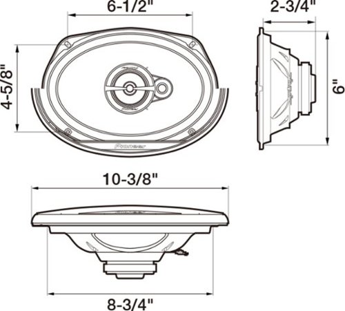 Pioneer 6 x 9 3-way Coaxial Speakers (Pair) - Black WORLDWIDE DELIVERY