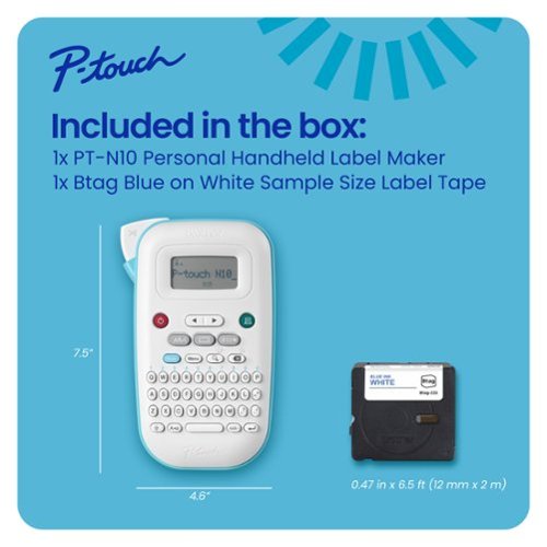 Brother P-touch PT-N10 Personal Handheld Label Maker with Btag Tape - White BUY IN EUROPE