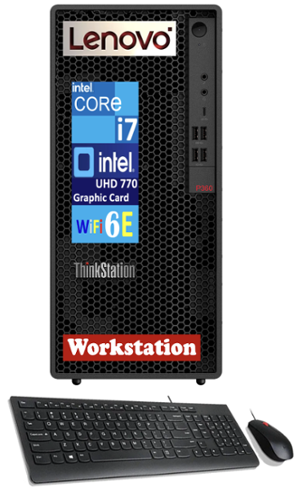 Lenovo - P360 Desktop (Intel i7-12700, 64GB DDR5, 2TB PCIe SSD, Intel UHD 770, WiFi 6E, Bluetooth 5.1, Win 11 Pro) - Black-Front_Standard 