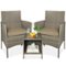 Best Choice Products - 3-Piece Outdoor Wicker Conversation Patio Bistro Set, w/ 2 Chairs, Table - Taupe/Desert-Front_Standard