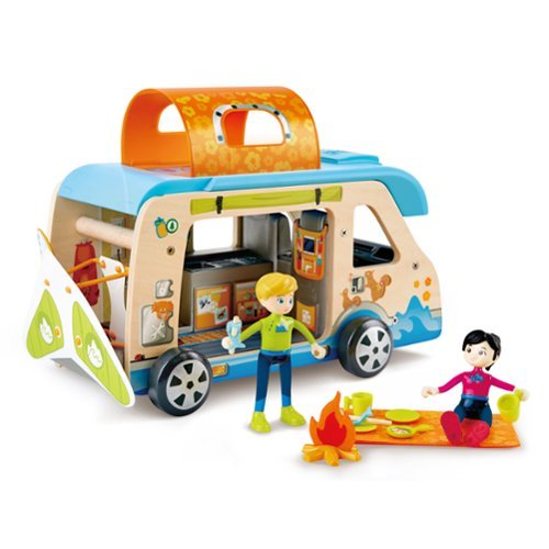 Hape Adventure Camper Van Playset W/ Action Figures & Accessories, Children 3+