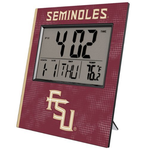 Keyscaper - Florida State Seminoles Cross Hatch Digital Desk Clock - Multicolor-Front_Standard 