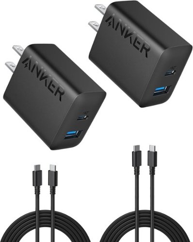 Anker - iPhone 17/16 Charger, 2-Pack 20W Fast USB C Charger Block - Blakc-Front_Standard 
