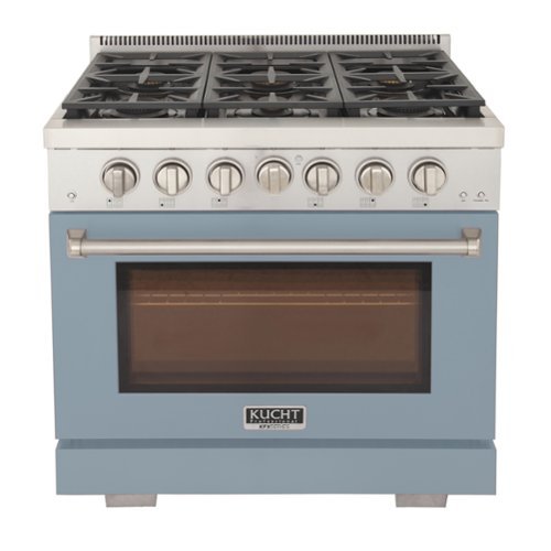 Kucht - Professional 36 in. 5.2 cu. ft. Natural Gas Range and Convection Oven in Light Blue with True Simmer Burners - Light Blue-Front_Standard 