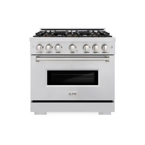 Front. ZLINE - 36 in. 5.2 cu. ft. Classic Freestanding Dual Fuel Range with 6 DuoPro Burners and Convection Oven in Stainless Steel - Stainless Steel.