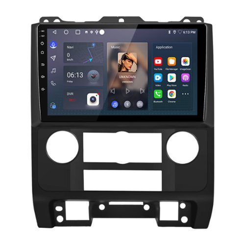 Junsun - 9" carplay Android 14 2+64GB For Ford Escape 2007-2012 Car Stereo Radio GPS Navi WIFI RDS SWC DSP FM Bluetooth - Black-Front_Standard 