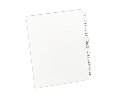 Avery - Premium Collated Legal Paper Dividers, 76-100 & Table of Content Tabs, Style, Letter Size - White-Front_Standard 