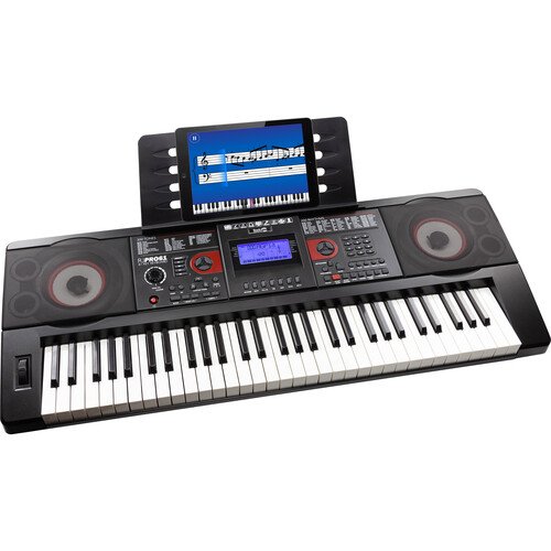 Rockjam - Rechargeable 61 Key Music Keyboard w/MIDI Connectivity - Black-Front_Standard 