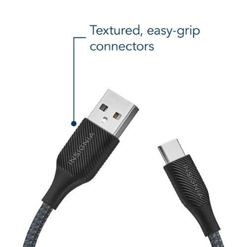 Insignia™ 4' USB-A to USB-C Charge-and-Sync Cable (2 Pack) - Charcoal GLOBAL SHIPPING