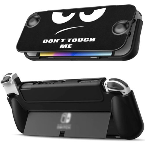 Kitcheniva - Flip Case For Nintendo Switch OLED Model 2021 Slim Protective Soft TPU Shell - Black-Front_Standard 