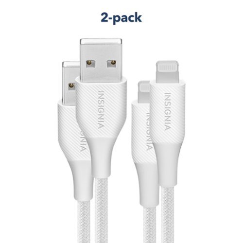 Insignia™ 4' Lightning to USB Braided Charge-and-Sync Cable (2 Pack) - Moon Gray BUY IN MIDDLE EAST
