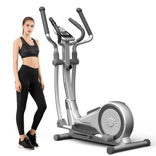 HARISON - Elliptical Machine for Home 350 LB, 16-Level Resistance with Bluetooth - BBE1190W - White-Front_Standard 
