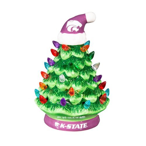 Evergreen Enterprises - Kansas State Wildcats 2-Pack 4" Ceramic LED Christmas Tree Set - Multicolor-Front_Standard 