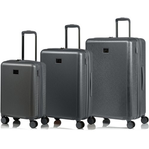 Champs - Iconic II Collection 3 Piece Luggage Set - Silver-Front_Standard 
