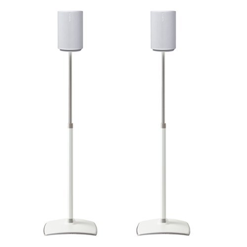 Sanus - Height-Adjustable Speaker Stands for Sonos Era 100 - Pair - White-Front_Standard 